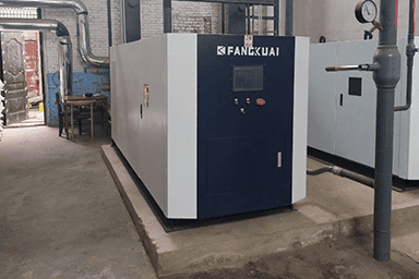 西安风雷小区使用方快锅炉两台1400kw全预混完全冷凝常压热水锅炉案例