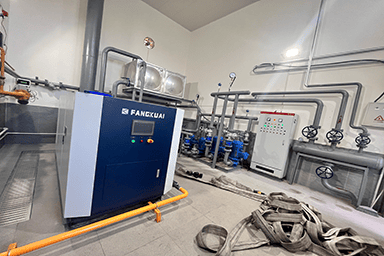 榆林市红山路消防救援站使用方快锅炉一台1050KW全预混完全冷凝燃气常压热水锅炉案例